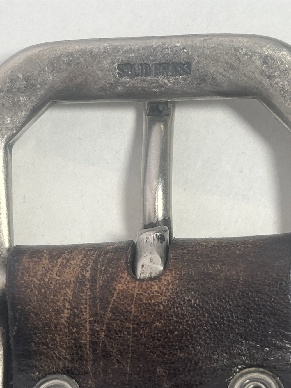 Lucky Brand Studded Leather Belt in Distressed Brown with Silver Hardware - Picture 2 of 11